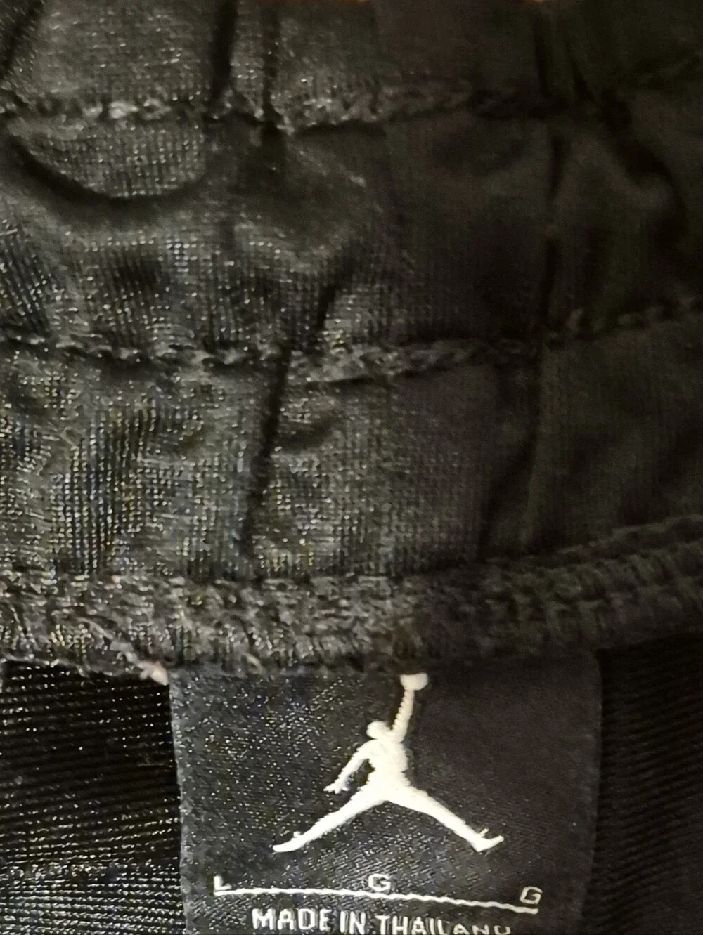 Jordan Black Men's Sz Large Athletic Basketball Shorts with White Jumpman